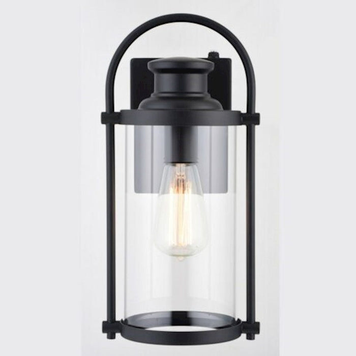 Vaxcel Winfield Outdoor Wall Light, Matte Black/Clear Glass