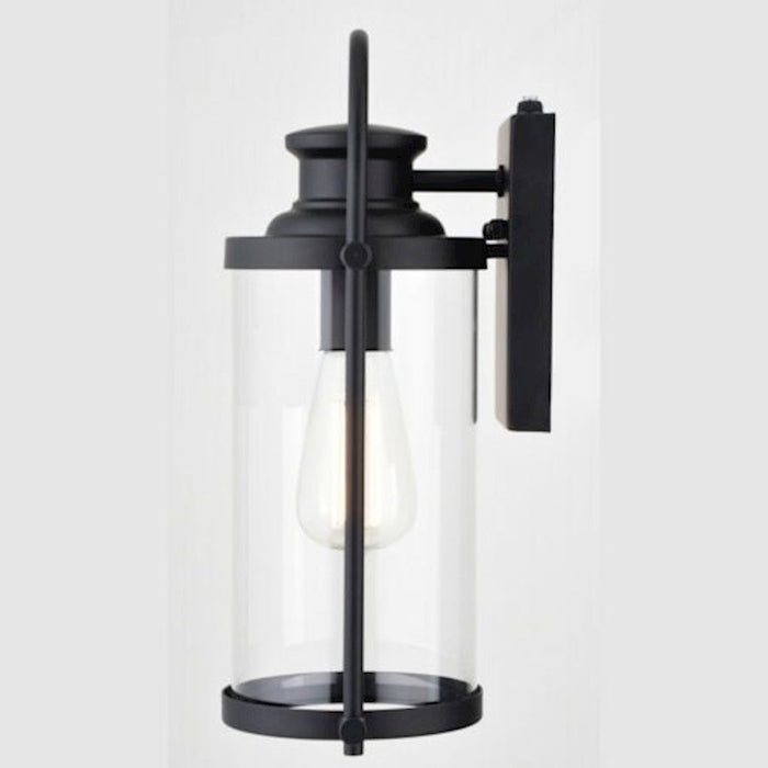 Vaxcel Winfield Outdoor Wall Light, Matte Black/Clear Glass