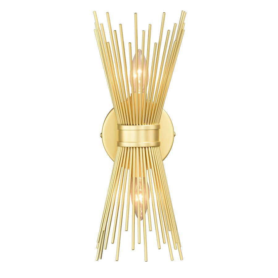 Vaxcel Nikko 2 Light 6.5" Wall Light, Gold - W0337