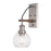 Vaxcel Avondale 1 Light Wall Light, Nickel/Dark Sycamore/Clear Seeded