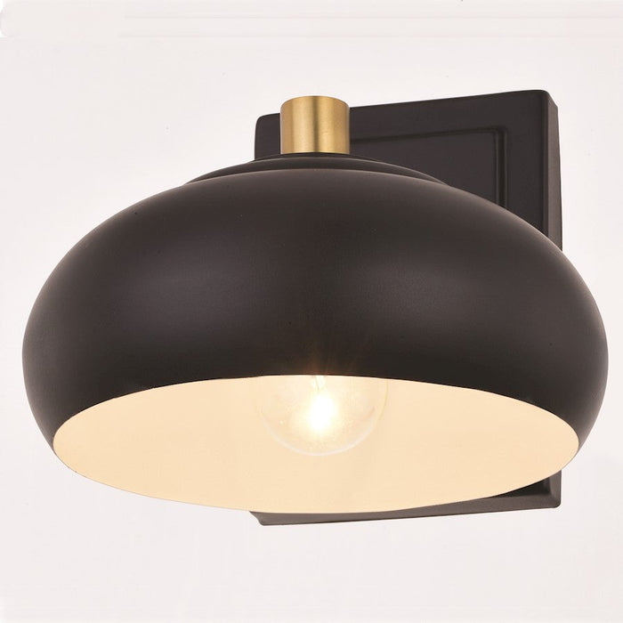 Vaxcel Belmont 1 Light Wall Light, Black/Brass