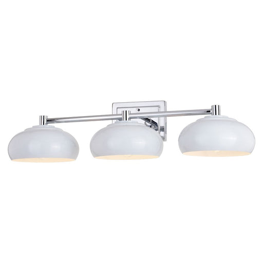 Vaxcel Belmont 3 Light Vanity, Chrome/Gloss White - W0386