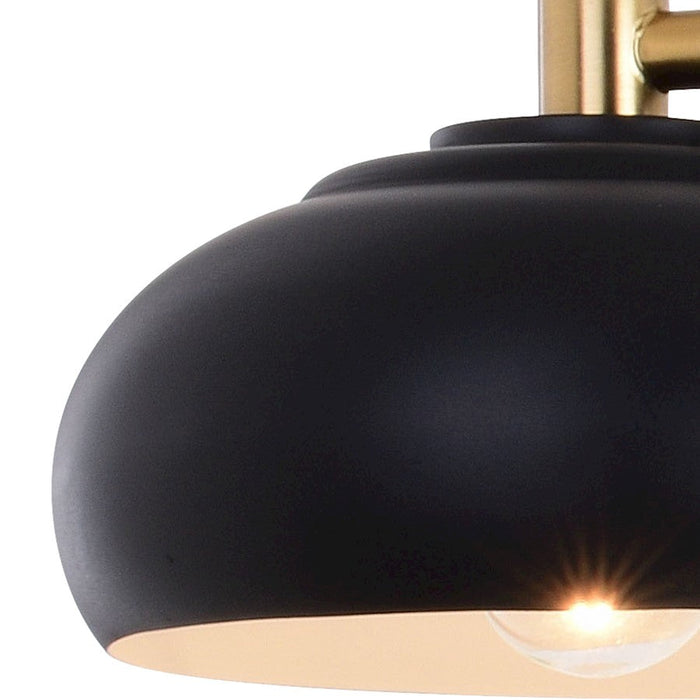 Vaxcel Belmont 4 Light Vanity, Matte Black/Satin Brass