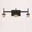 Vaxcel Warren 3 Light Vanity, Matte Black/Brushed Brass/Clear