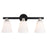 Vaxcel Vermont 3 Light Vanity, Matte Black/Satin Nickel/White