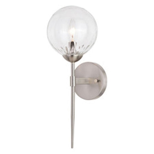 Vaxcel Olson 1 Light Wall Light, Satin Nickel/Clear - W0409