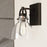 Vaxcel Odgen 1 Light Wall Sconce, Matte Black/Clear