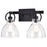 Vaxcel Odgen 2 Light Vanity, Matte Black/Clear - W0417