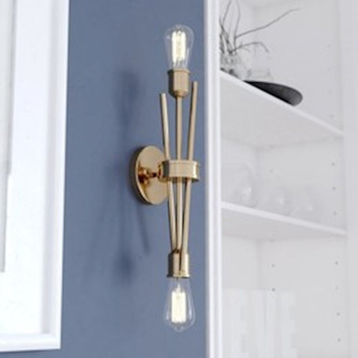 Vaxcel Estelle 2 Light 16.75" Wall Light, Natural Brass