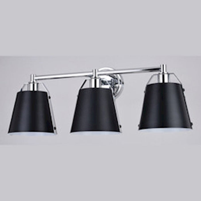 Vaxcel Barrington 3 Light 24.25" Vanity, Matte Black/Chrome