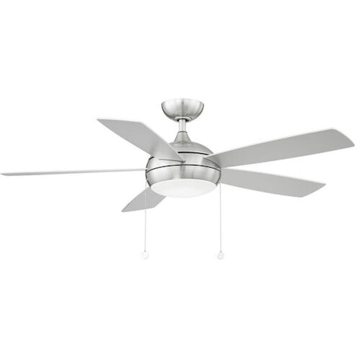 WAC Lighting Disc II 5 Blade Pull Chain Ceiling Fan, Nickel/Nickel - F-033L-BN