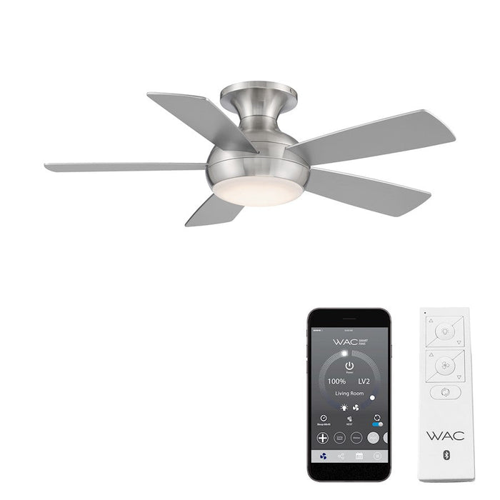 WAC Lighting Odyssey 5 Blade 44" Flush Mount Ceiling Fan, Nickel - F-034L-BN