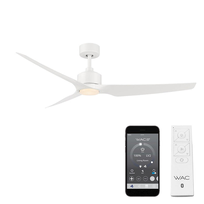 WAC Lighting Stella 3 Blade LED Smart Ceiling Fan, White/White - F-056L-MW