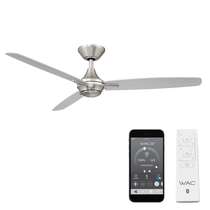 WAC Lighting Blitzen 3 Blade Smart Ceiling Fan, Nickel/Nickel - F-060-BN