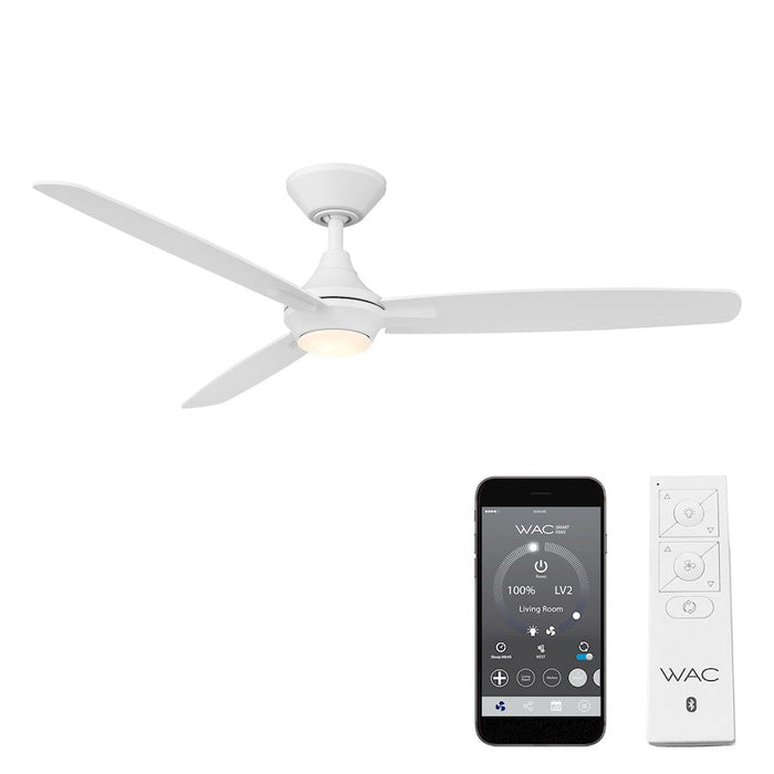 WAC Lighting Blitzen 3 Blade LED Smart Ceiling Fan, White/White - F-060L-MW