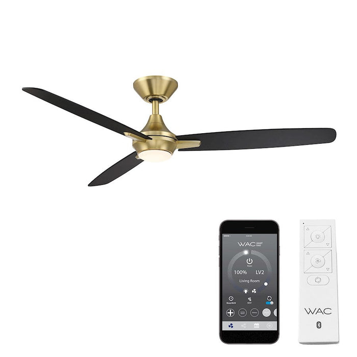 WAC Lighting Blitzen 3 Blade LED Ceiling Fan, Brass Black/Black - F-060L-SB-MB