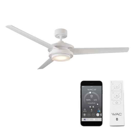 WAC Lighting Geos 3 Blade Smart Ceiling Fan, White/White - F-068L-MW