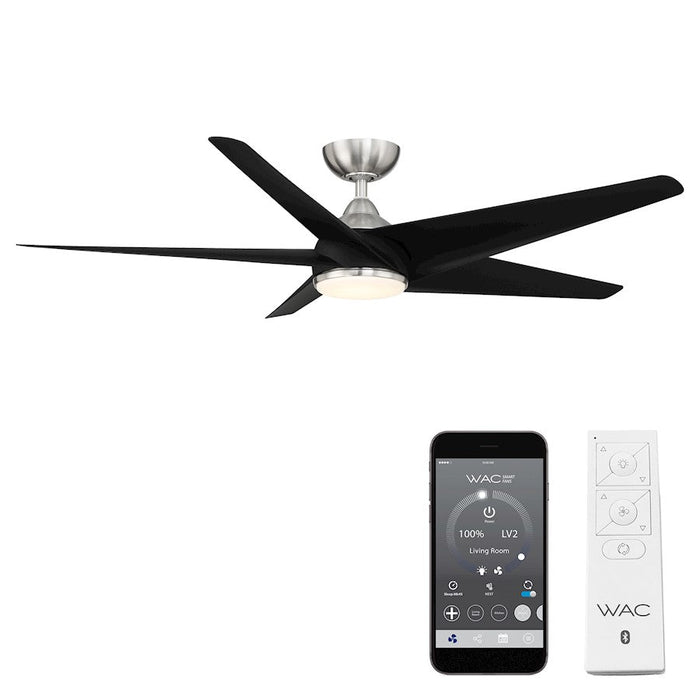 WAC Lighting Viper 5 Blade Smart Ceiling Fan, Nickel Black/Black - F-071L-BN-MB