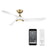 WAC Lighting Swirl 3 Blade LED Ceiling Fan, Brass White/White - F-074L-SB-MW