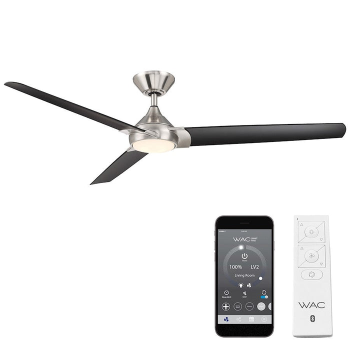 WAC Lighting Zelda 3 Blade LED Ceiling Fan, Nickel Black/Black - F-088L-BN-MB