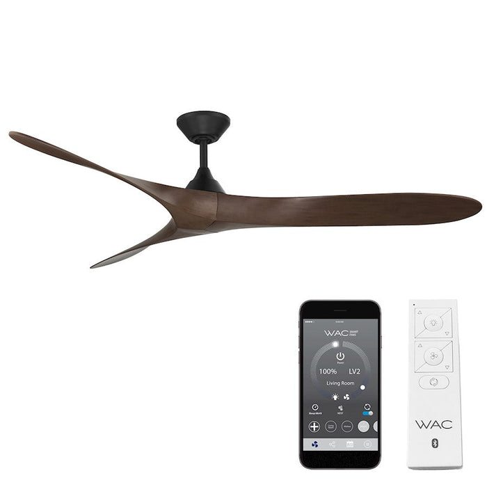 WAC Lighting Malibu 3 Blade LED Smart Ceiling Fan, Black Walnut - F-089-MB-DW