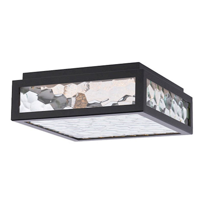 WAC dweLED Hawthorne 4 Light 13" LED Flush 3000K, Black/Hammered - FM-W33113-BK