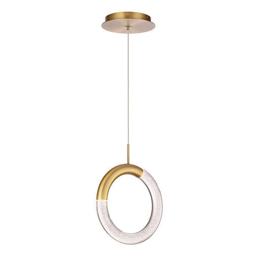 WAC dweLED Ringlet 8" LED Pendant 3000K, Aged Brass - PD-27308-AB