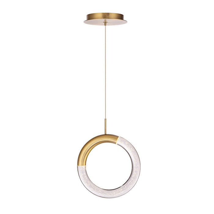 WAC Lighting Dweled Ringlet 8" LED Pendant 3000K, Aged Brass