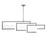 WAC DweLED Quartet 4 Lt 56" LED Linear Pendant 3000K, Black/Etched