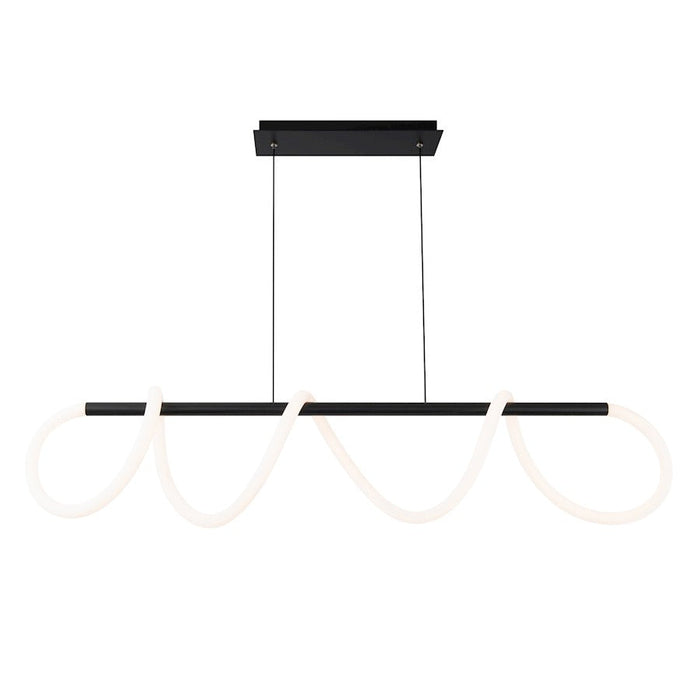 WAC DweLED Tightrope 46" LED Linear Pendant 3000K, Black/Silicone