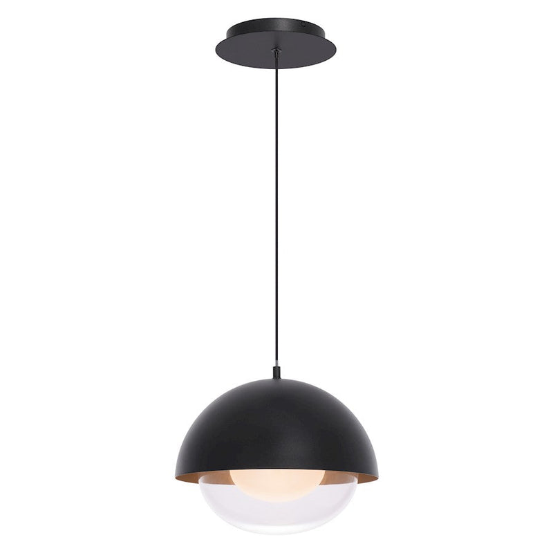 WAC Lighting Dweled Dome 10" LED Pendant 3000K, Black Gold
