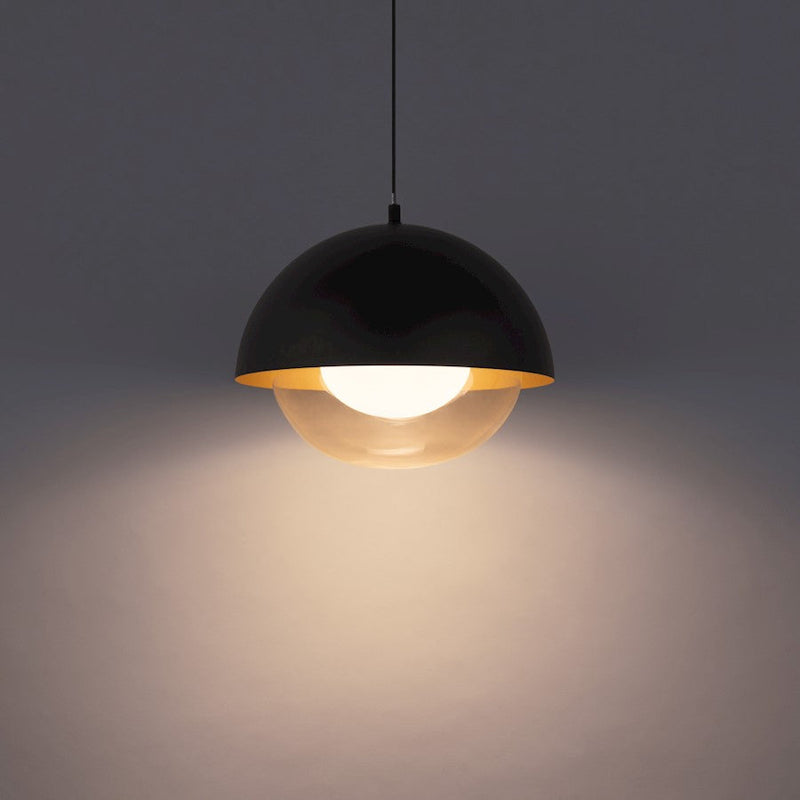 WAC Lighting Dweled Dome 10" LED Pendant 3000K, Black Gold