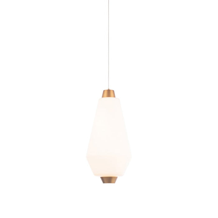 WAC dweLED Amelia 1 Lt 7" LED Mini Pendant 3000K, Aged BS/Opal - PD-39214-AB