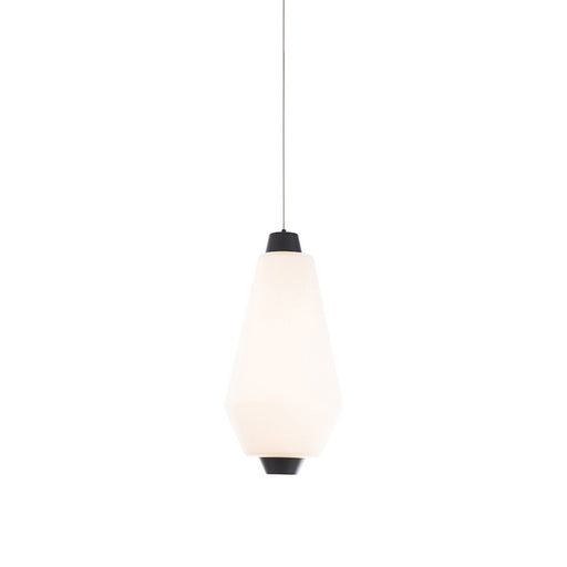 WAC dweLED Amelia 1 Light 7" LED Mini Pendant 3000K, Black/Opal - PD-39214-BK