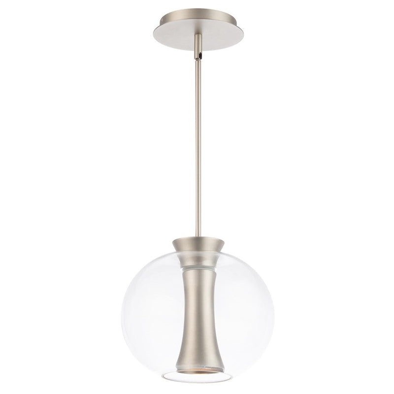 WAC DweLED Echo 1 Light 10" LED Mini Pendant 3000K, Nickel/Glass