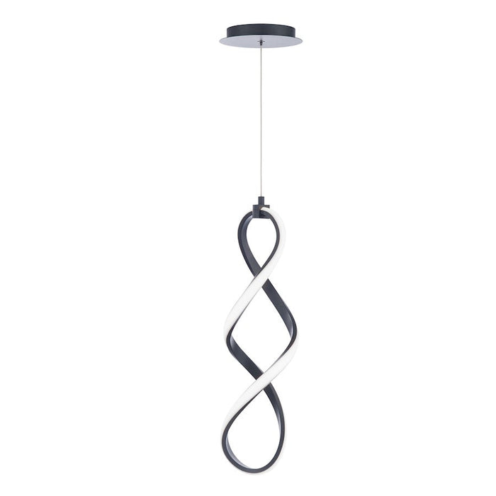 WAC DweLED Interlace 1 Lt 21" LED Mini Pendant 3000K, Black/Silicone