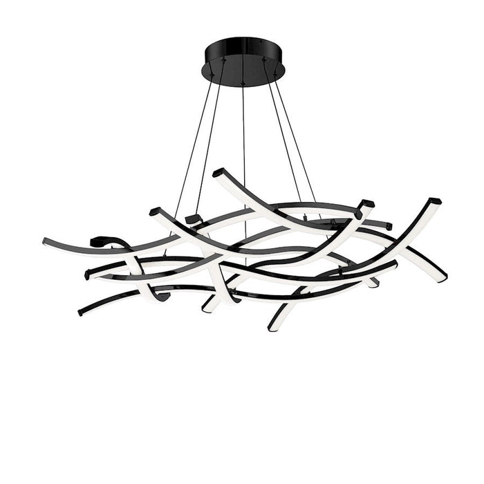 WAC DweLED Divergence 9 Light LED Chandelier, Black/White