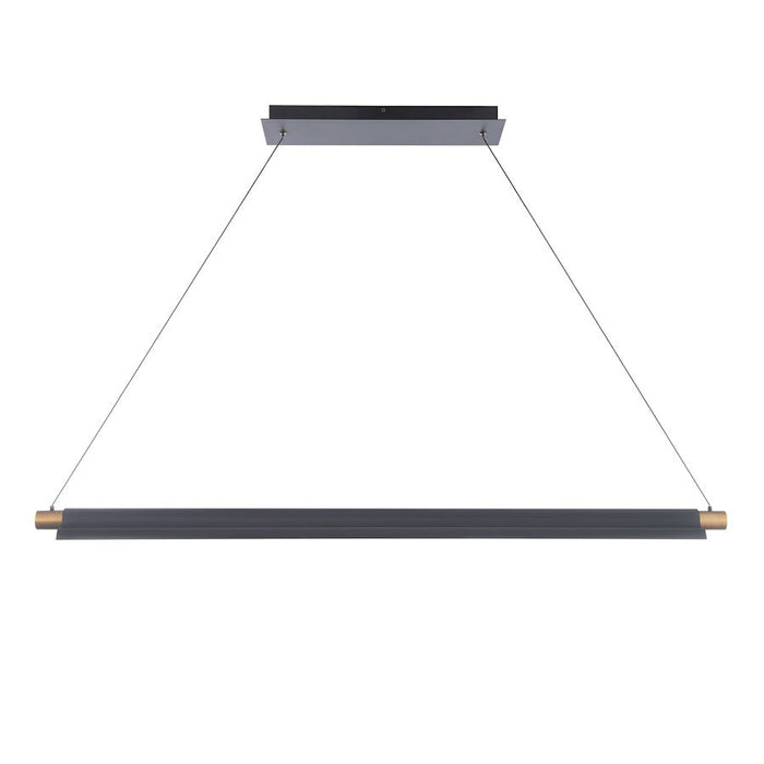 WAC DweLED Pavilion 44" LED Linear Pendant 3000K, Black/Brass/Etched