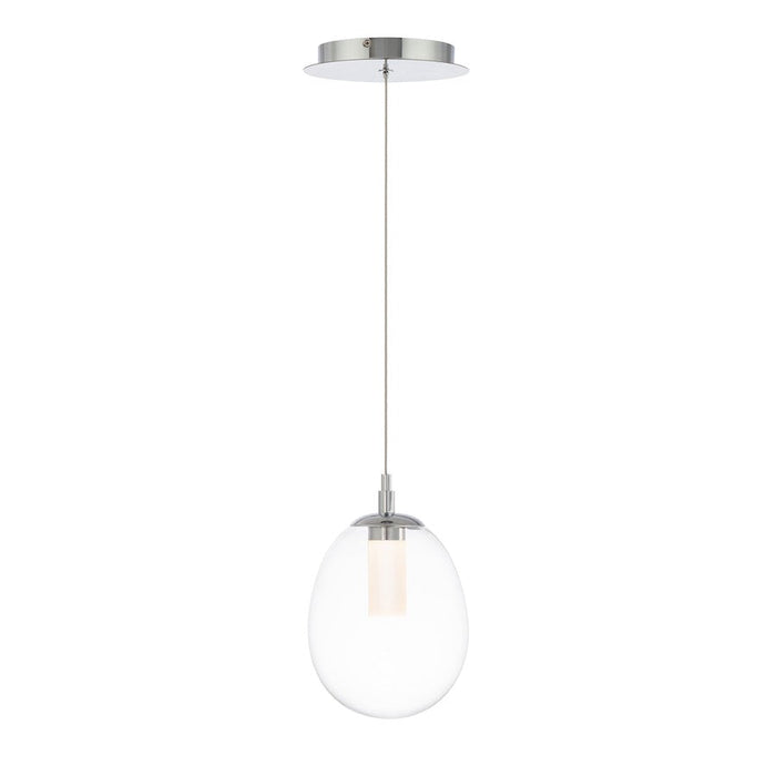 WAC DweLED Bolla 1 Lt 6" LED Mini Pendant, Chrome/Etched