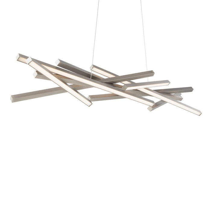 WAC dweLED Parallax 8 Lt 55" LED Linear Pendant 3000K, NK/PC Lens - PD-73155-BN