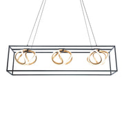 WAC dweLED Sinclair 3 Lt 42" LED Linear Pendant 3000K, BG/Sili - PD-73242-BK-GL