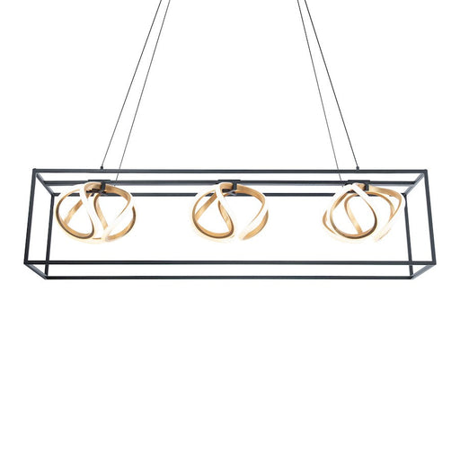 WAC dweLED Sinclair 3 Lt 42" LED Linear Pendant 3000K, BG/Sili - PD-73242-BK-GL