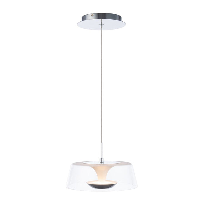 WAC DweLED Branwen 1 Light 9" LED Mini Pendant 3000K, Chrome/Glass