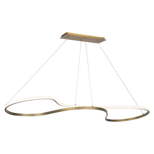 dweLED Marques 48" LED 1 Light Pendant 3000K, Aged Brass/White - PD-83148-AB