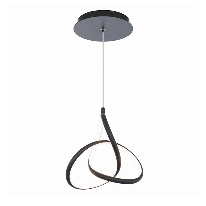 WAC DweLED Vornado 1 Light 7" LED Mini Pendant 3000K, Black/Silicone