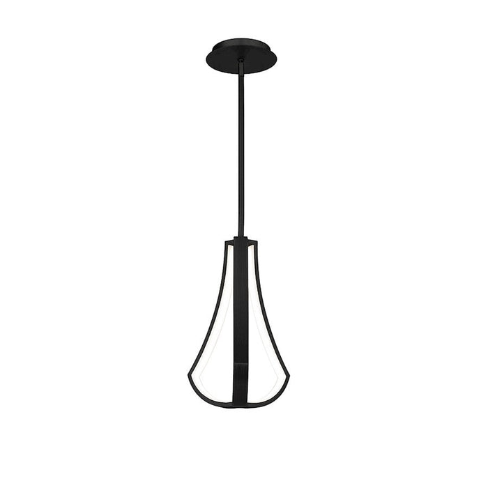 WAC dweLED Artemis 1 Lt 14" LED Mini Pendant, BK/White Acrylic - PD-85114-BK