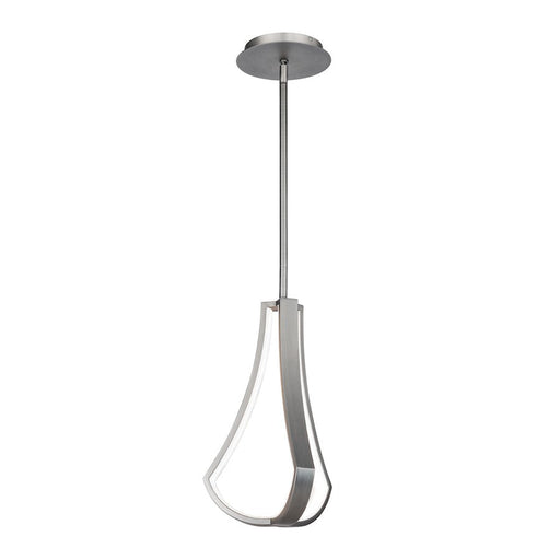 dweLED Artemis 14" LED 1 Light Mini Pendant 3000K, Nickel/White - PD-85114-BN