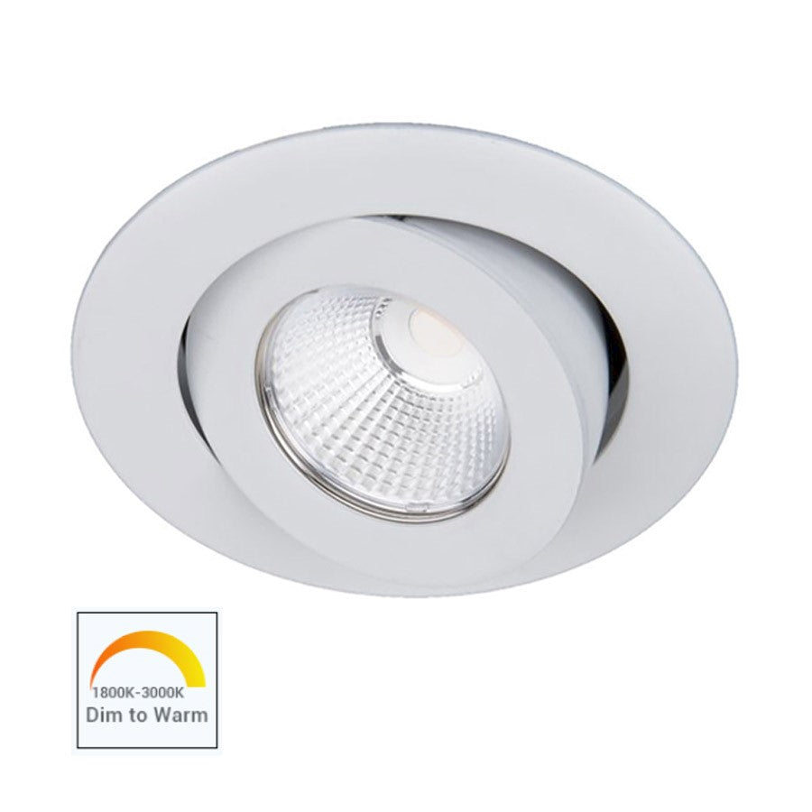 WAC Lighting Oculux 3.5' LED RD Adj Trim Nrw 3000K, Warm Dim, WH - R3BRA-NWD-WT