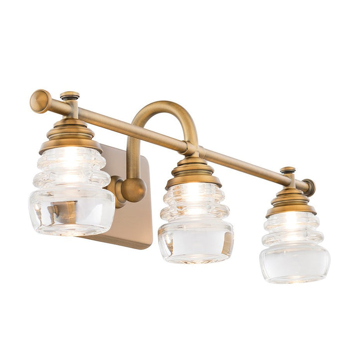 dweLED Rondelle LED 1 Light 3 Light Wall Light 3000K, Brass/Opal - WS-42524-AB