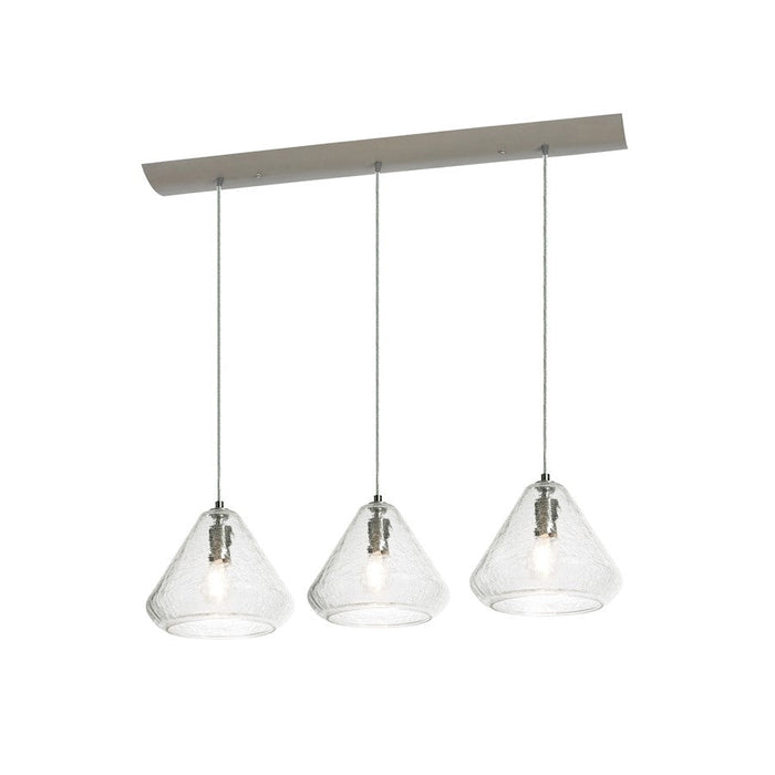 AFX Lighting Armitage 3 Light Linear Pendant, NK/Clear Crackle - AGP10MBSNCCLNR3